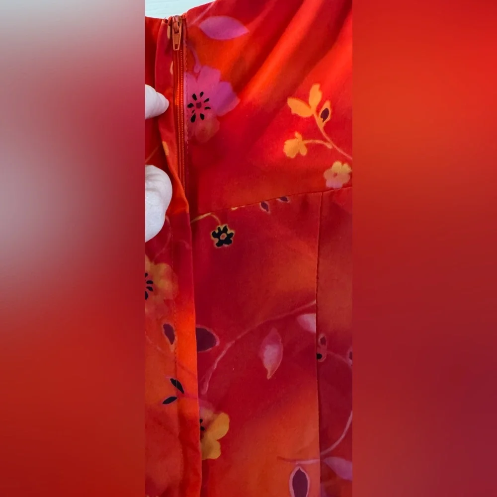My Michelle Orange and Red Floral Mini Dress